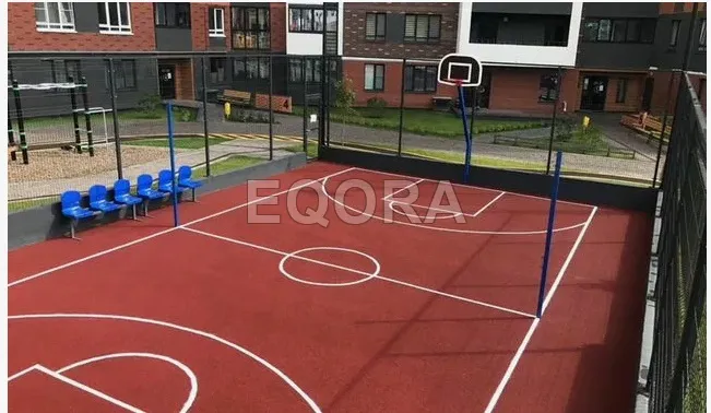 Бесшовное покрытие из резиновой крошки для баскетбольной площадки в Лянторе